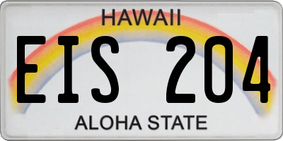 HI license plate EIS204