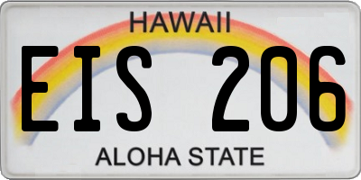 HI license plate EIS206