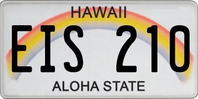 HI license plate EIS210