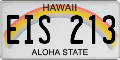 HI license plate EIS213
