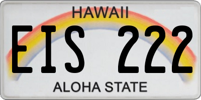 HI license plate EIS222