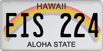 HI license plate EIS224