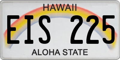 HI license plate EIS225