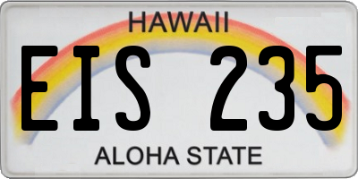 HI license plate EIS235