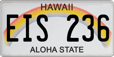 HI license plate EIS236