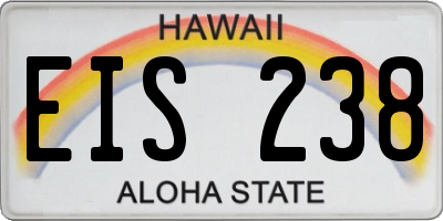 HI license plate EIS238