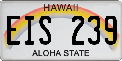 HI license plate EIS239
