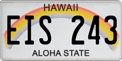 HI license plate EIS243