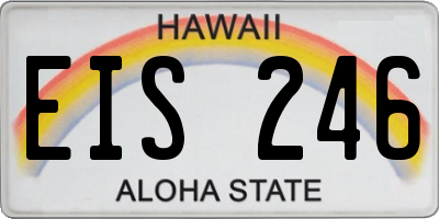 HI license plate EIS246