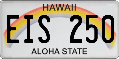 HI license plate EIS250