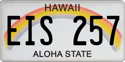 HI license plate EIS257