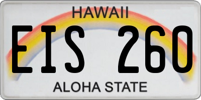 HI license plate EIS260