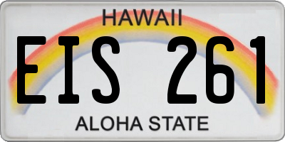 HI license plate EIS261