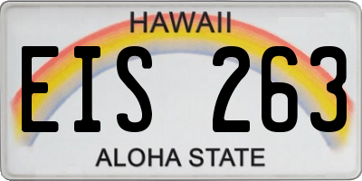 HI license plate EIS263