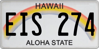 HI license plate EIS274