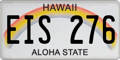 HI license plate EIS276
