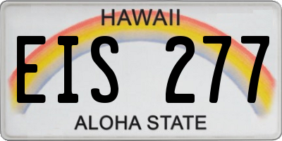 HI license plate EIS277