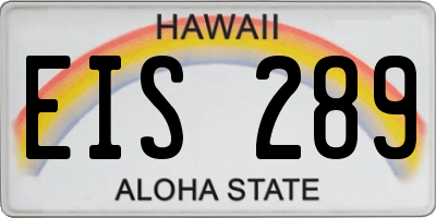 HI license plate EIS289