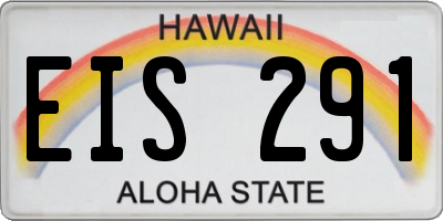 HI license plate EIS291