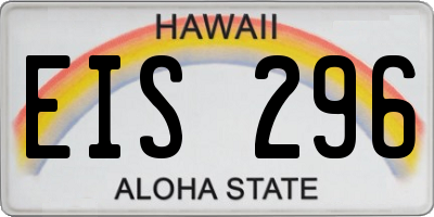 HI license plate EIS296