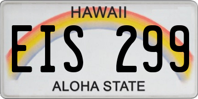 HI license plate EIS299