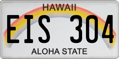 HI license plate EIS304