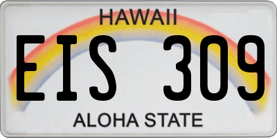 HI license plate EIS309