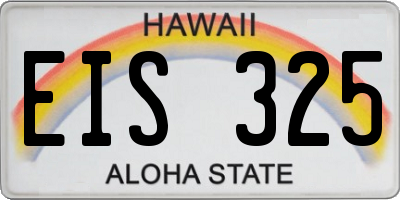 HI license plate EIS325