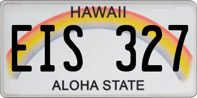 HI license plate EIS327