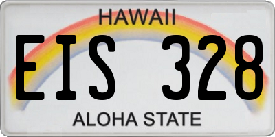 HI license plate EIS328
