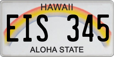 HI license plate EIS345