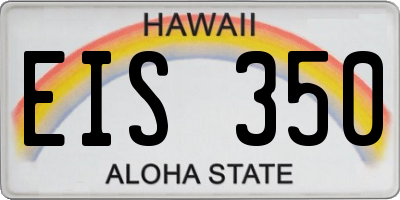 HI license plate EIS350