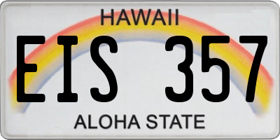 HI license plate EIS357