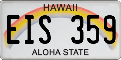 HI license plate EIS359