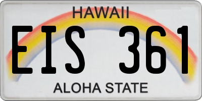 HI license plate EIS361