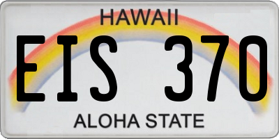 HI license plate EIS370