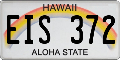 HI license plate EIS372