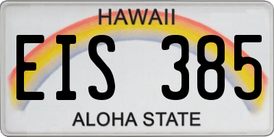 HI license plate EIS385