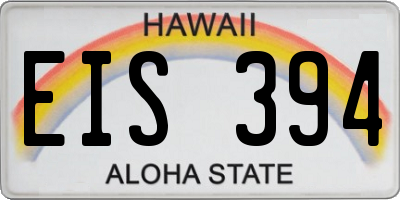 HI license plate EIS394