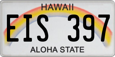 HI license plate EIS397