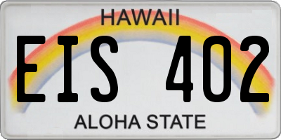 HI license plate EIS402