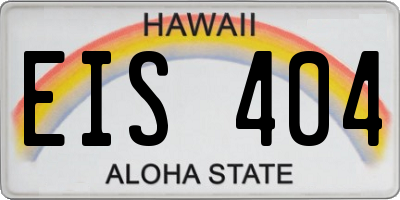 HI license plate EIS404