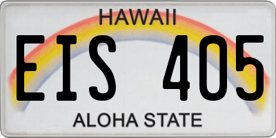 HI license plate EIS405