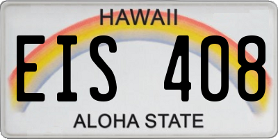HI license plate EIS408