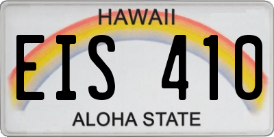 HI license plate EIS410