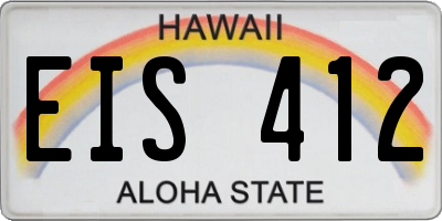 HI license plate EIS412