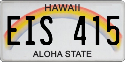 HI license plate EIS415