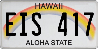 HI license plate EIS417