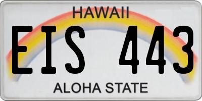 HI license plate EIS443