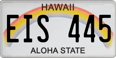 HI license plate EIS445